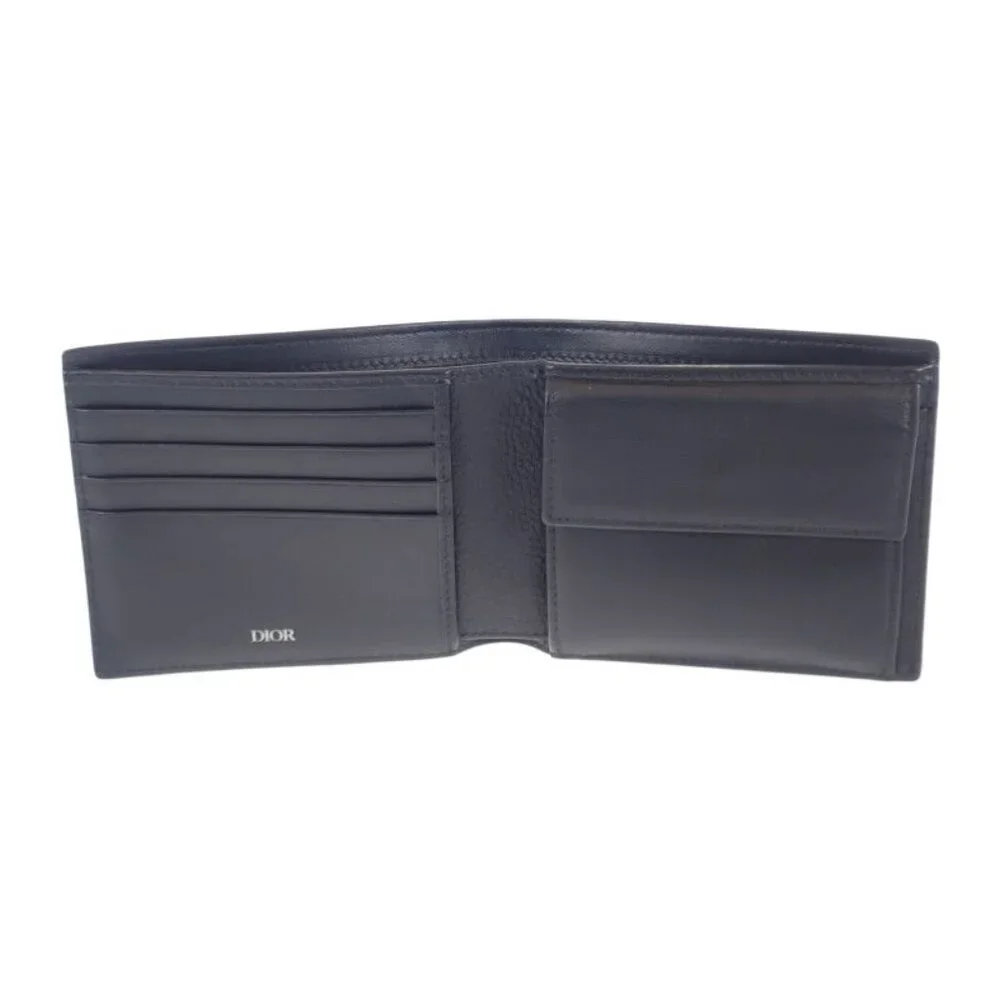 Christian Dior CD Icon Wallet 2 Cdi h00 N Bifold Wallet Grain Calf Leather - Picture 5 of 13